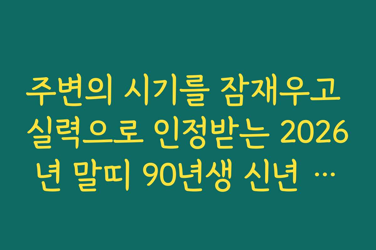 주변의 시기를 잠재우고 실력으로 인정받는 2026년 말띠 90년생 신년 운세