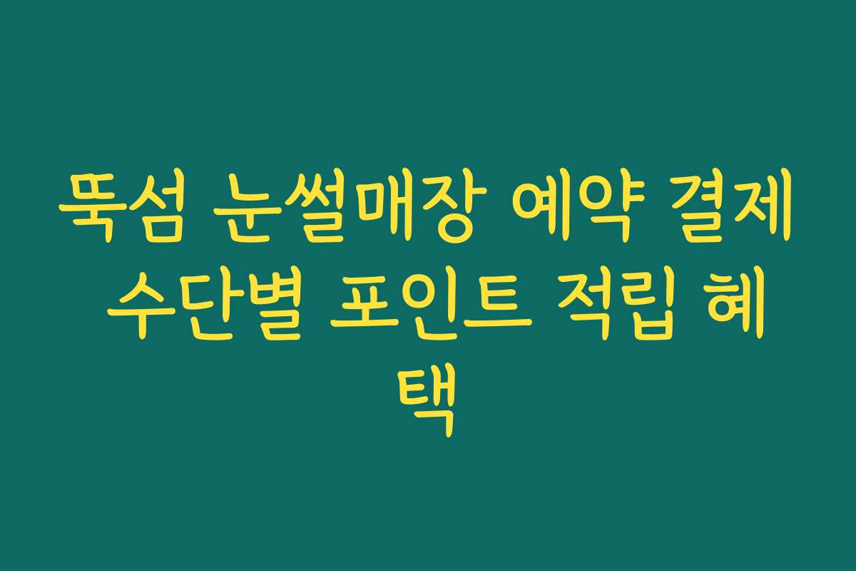 뚝섬 눈썰매장 예약 결제 수단별 포인트 적립 혜택 뚝섬 눈썰매장 예약 결제 수단별 포인트 적립 혜택