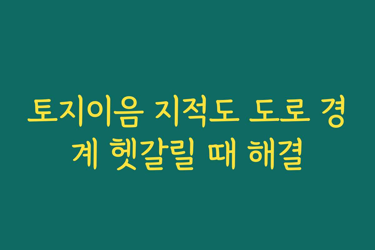 토지이음 지적도 도로 경계 헷갈릴 때 해결