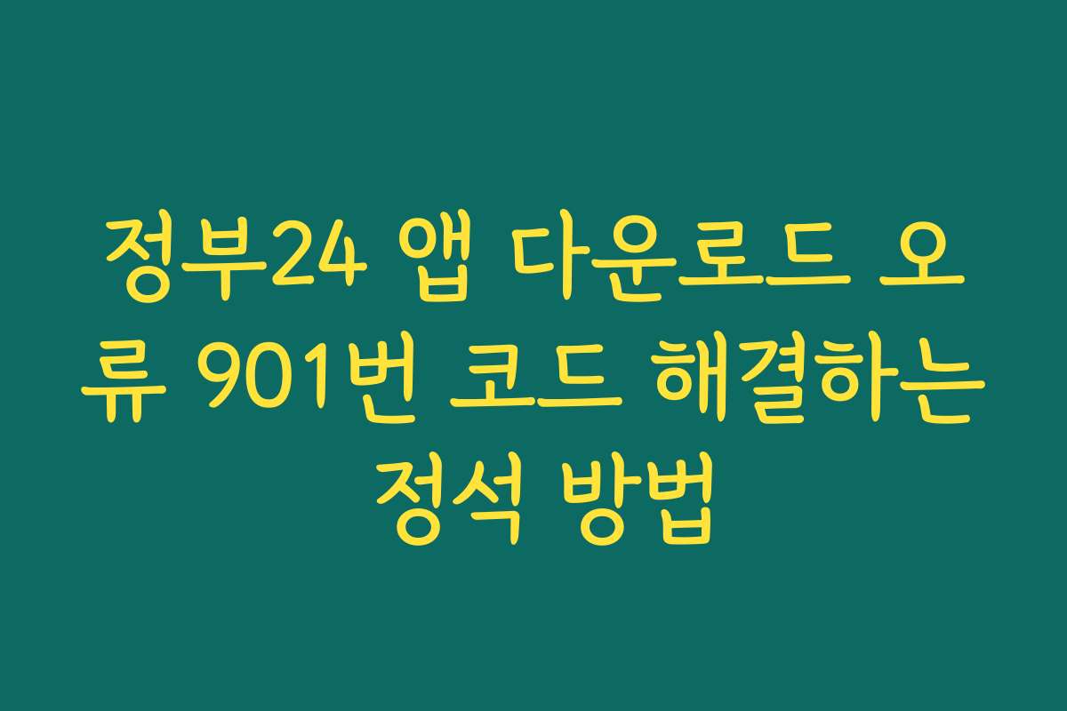 정부24 앱 다운로드 오류 901번 코드 해결하는 정석 방법