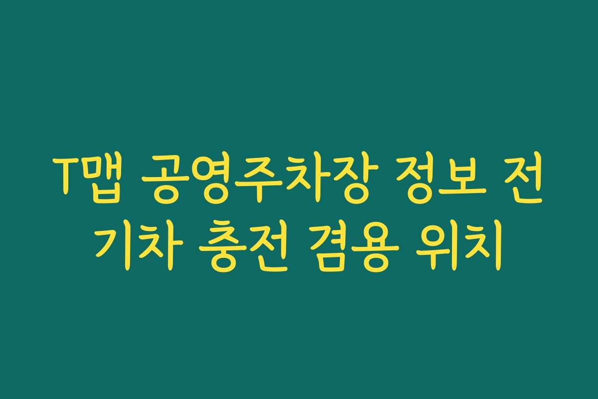 T맵 공영주차장 정보 전기차 충전 겸용 위치