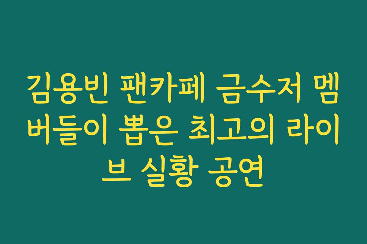 김용빈 팬카페 금수저 멤버들이 뽑은 최고의 라이브 실황 공연 김용빈 팬카페 금수저 멤버들이 뽑은 최고의 라이브 실황 공연