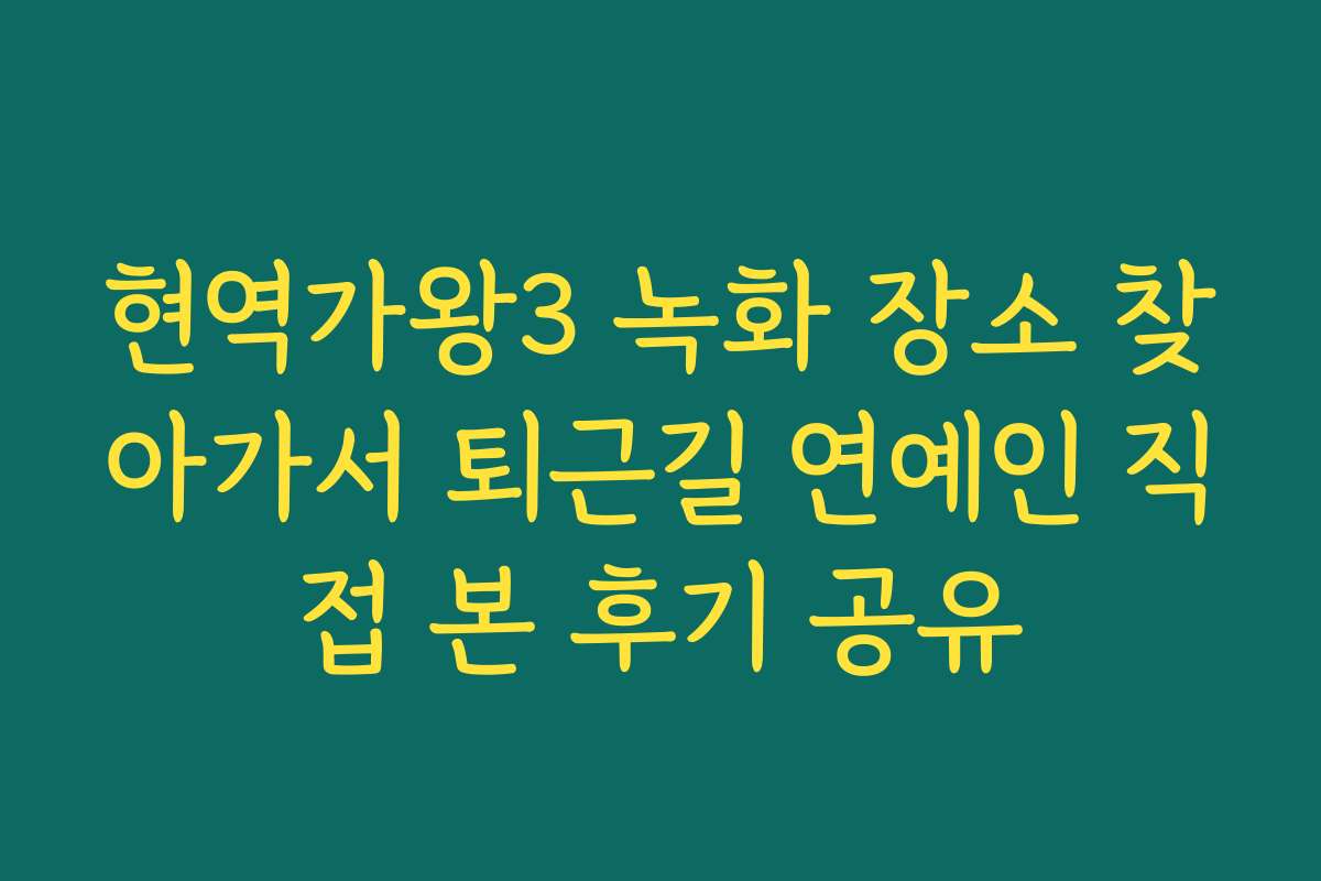 현역가왕3 녹화 장소 찾아가서 퇴근길 연예인 직접 본 후기 공유