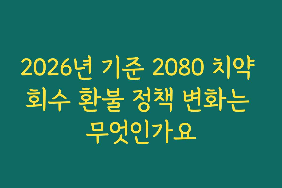 2026년 기준 2080 치약 회수 환불 정책 변화는 무엇인가요