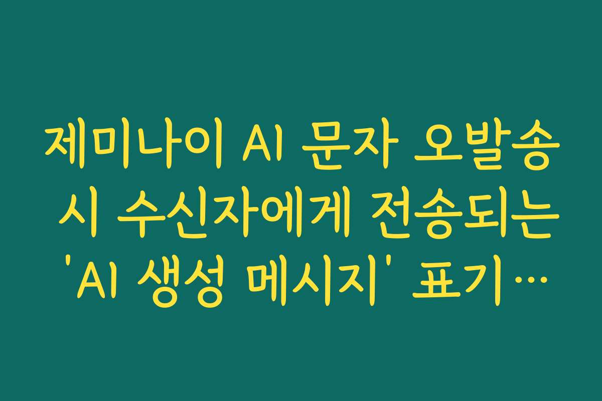 제미나이 AI 문자 오발송 시 수신자에게 전송되는 ‘AI 생성 메시지’ 표기 확인 제미나이 AI 문자 오발송 시 수신자에게 전송되는 ‘AI 생성 메시지’ 표기 확인