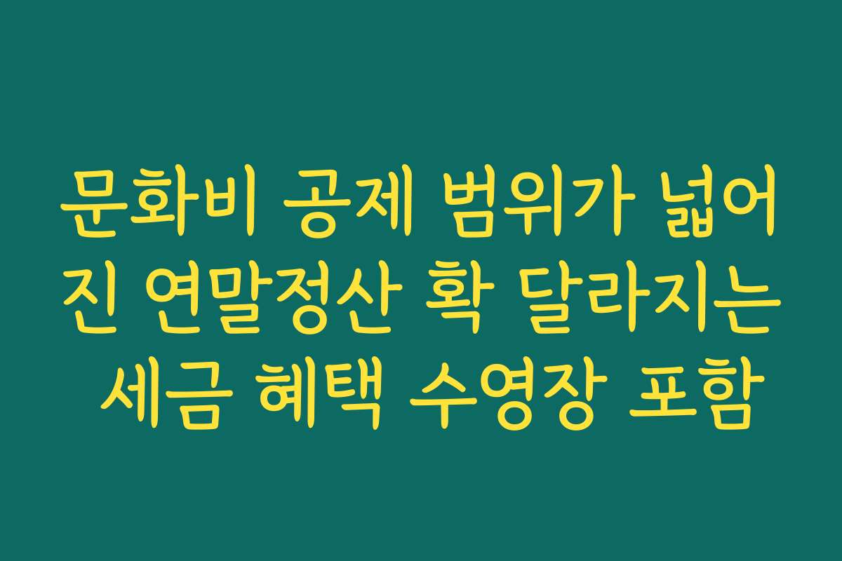 문화비 공제 범위가 넓어진 연말정산 확 달라지는 세금 혜택 수영장 포함