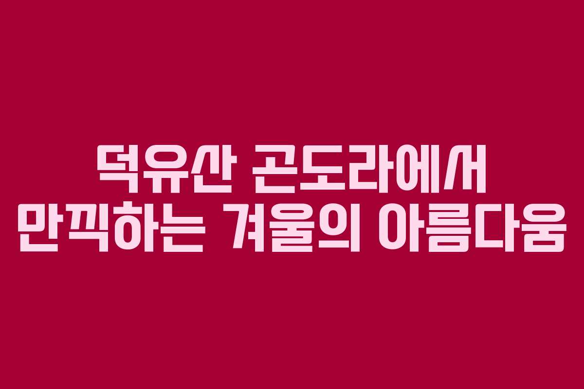 덕유산 곤도라에서 만끽하는 겨울의 아름다움
