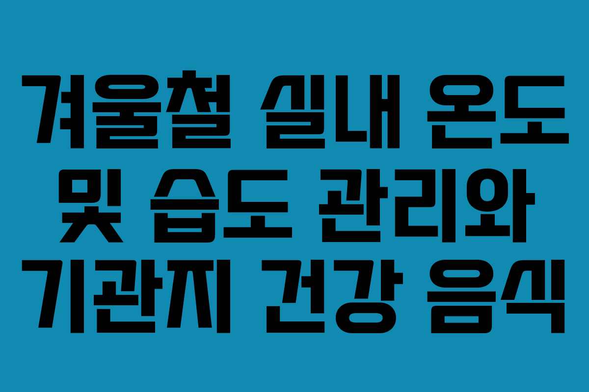 겨울철 실내 온도 및 습도 관리와 기관지 건강 음식