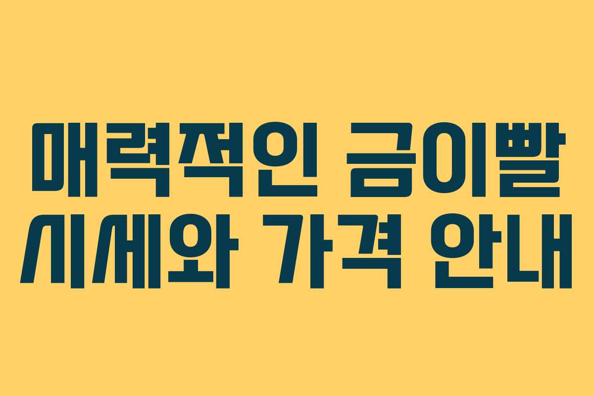 매력적인 금이빨 시세와 가격 안내