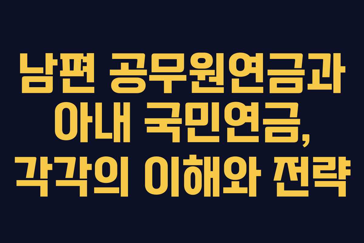 남편 공무원연금과 아내 국민연금, 각각의 이해와 전략