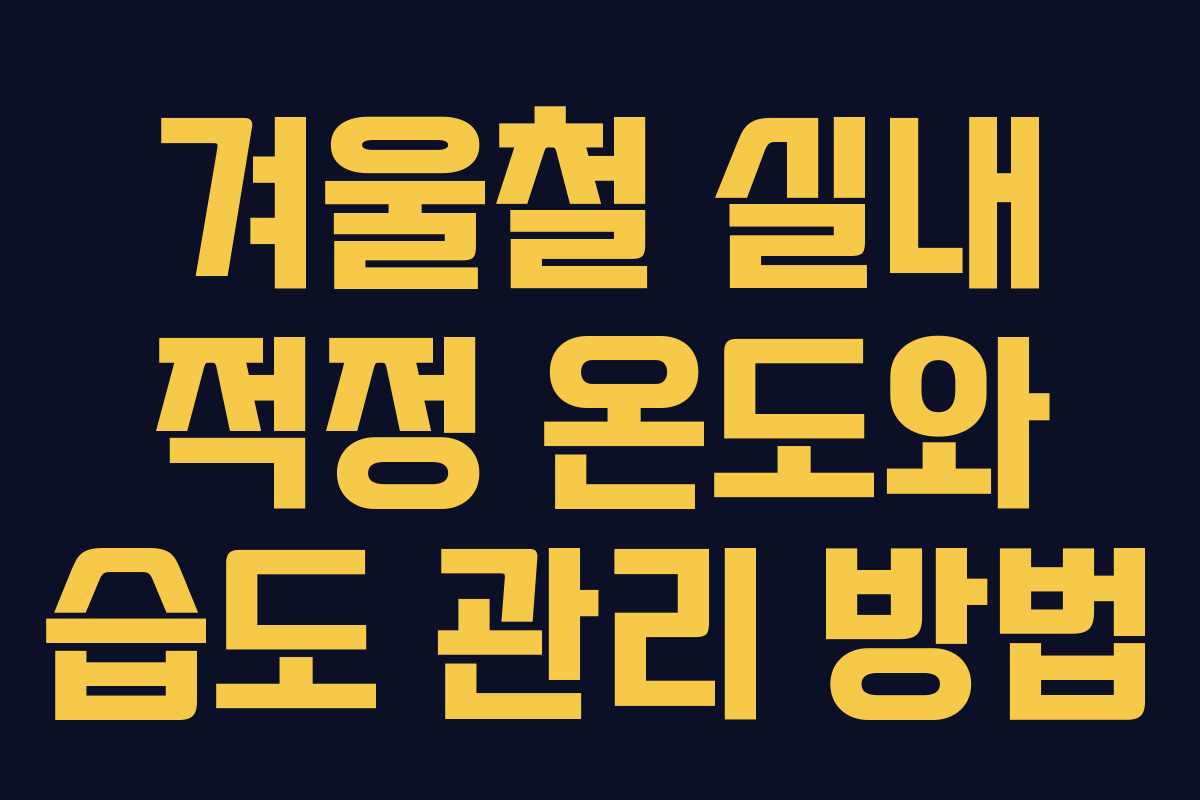 겨울철 실내 적정 온도와 습도 관리 방법