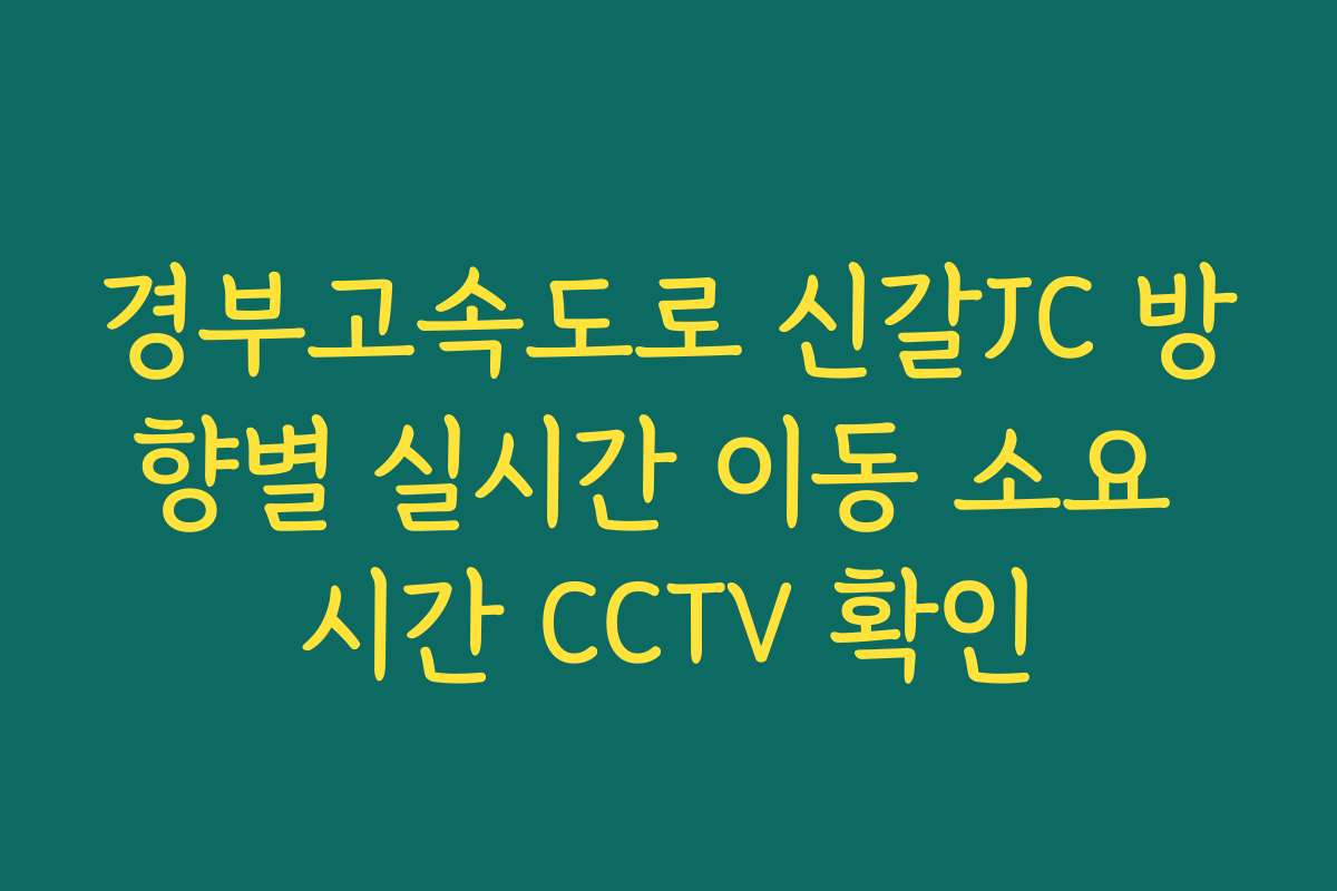 경부고속도로 신갈JC 방향별 실시간 이동 소요 시간 CCTV 확인 경부고속도로 신갈JC 방향별 실시간 이동 소요 시간 CCTV 확인