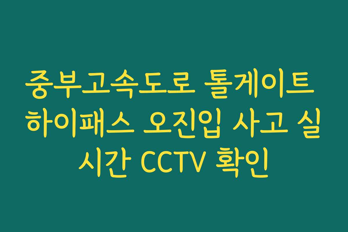 중부고속도로 톨게이트 하이패스 오진입 사고 실시간 CCTV 확인