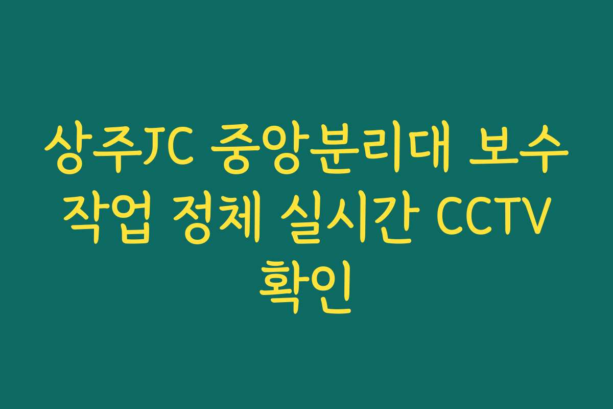 상주JC 중앙분리대 보수 작업 정체 실시간 CCTV 확인