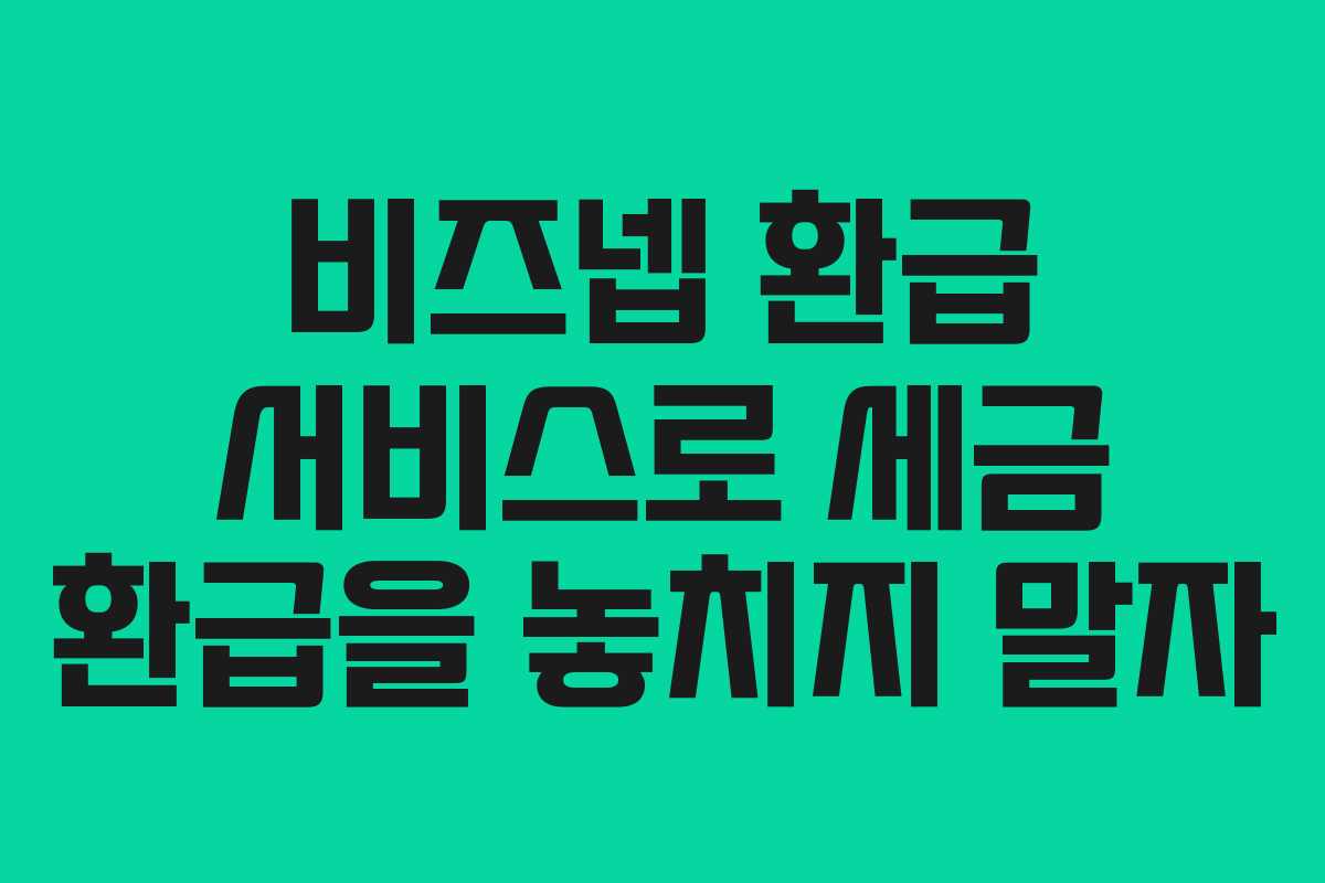 비즈넵 환급 서비스로 세금 환급을 놓치지 말자 비즈넵 환급 서비스로 세금 환급을 놓치지 말자