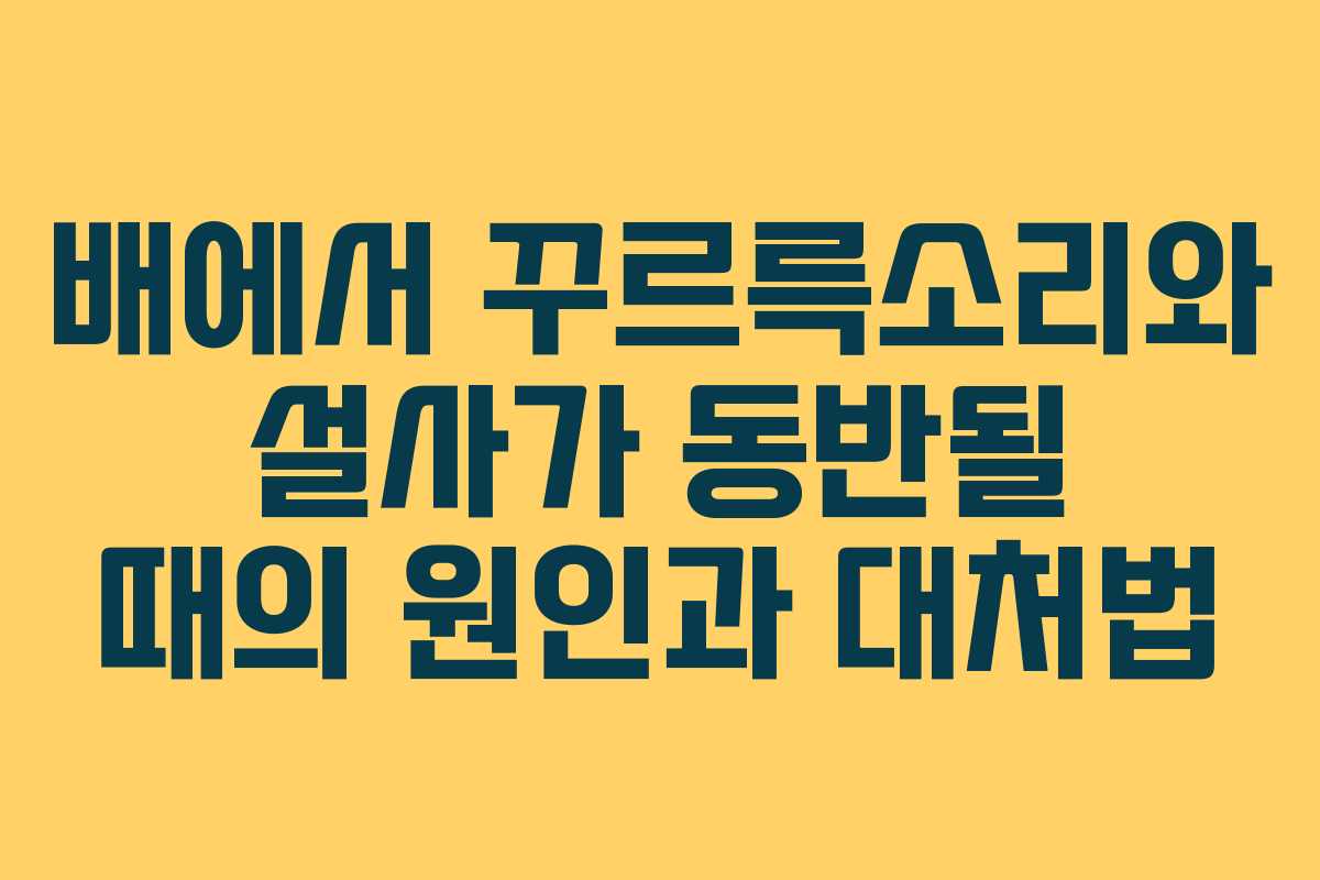 배에서 꾸르륵소리와 설사가 동반될 때의 원인과 대처법 배에서 꾸르륵소리와 설사가 동반될 때의 원인과 대처법