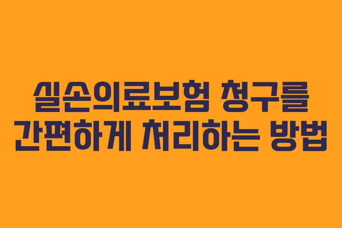 실손의료보험 청구를 간편하게 처리하는 방법 실손의료보험 청구를 간편하게 처리하는 방법