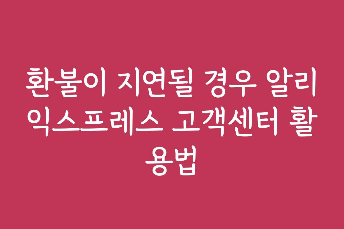 환불이 지연될 경우 알리익스프레스 고객센터 활용법 환불이 지연될 경우 알리익스프레스 고객센터 활용법
