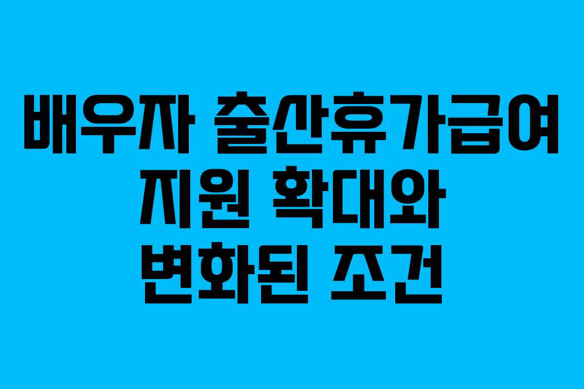 배우자 출산휴가급여 지원 확대와 변화된 조건 배우자 출산휴가급여 지원 확대와 변화된 조건