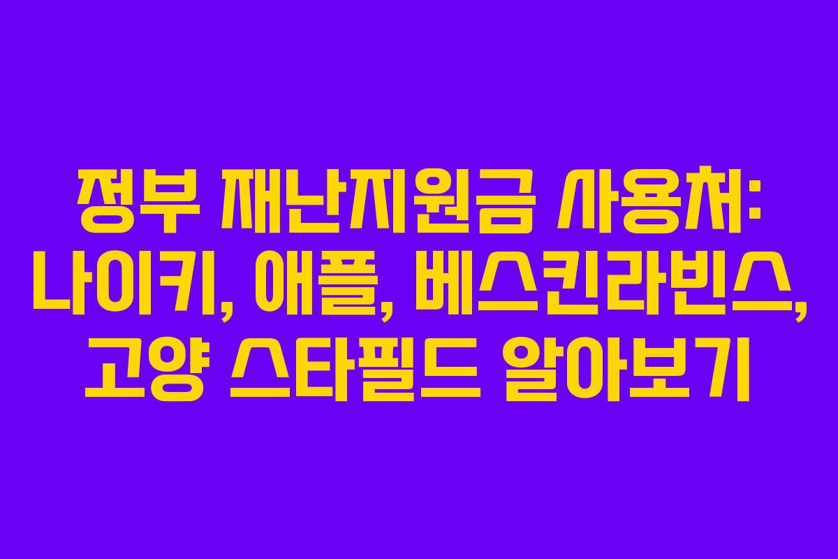 정부 재난지원금 사용처: 나이키, 애플, 베스킨라빈스, 고양 스타필드 알아보기