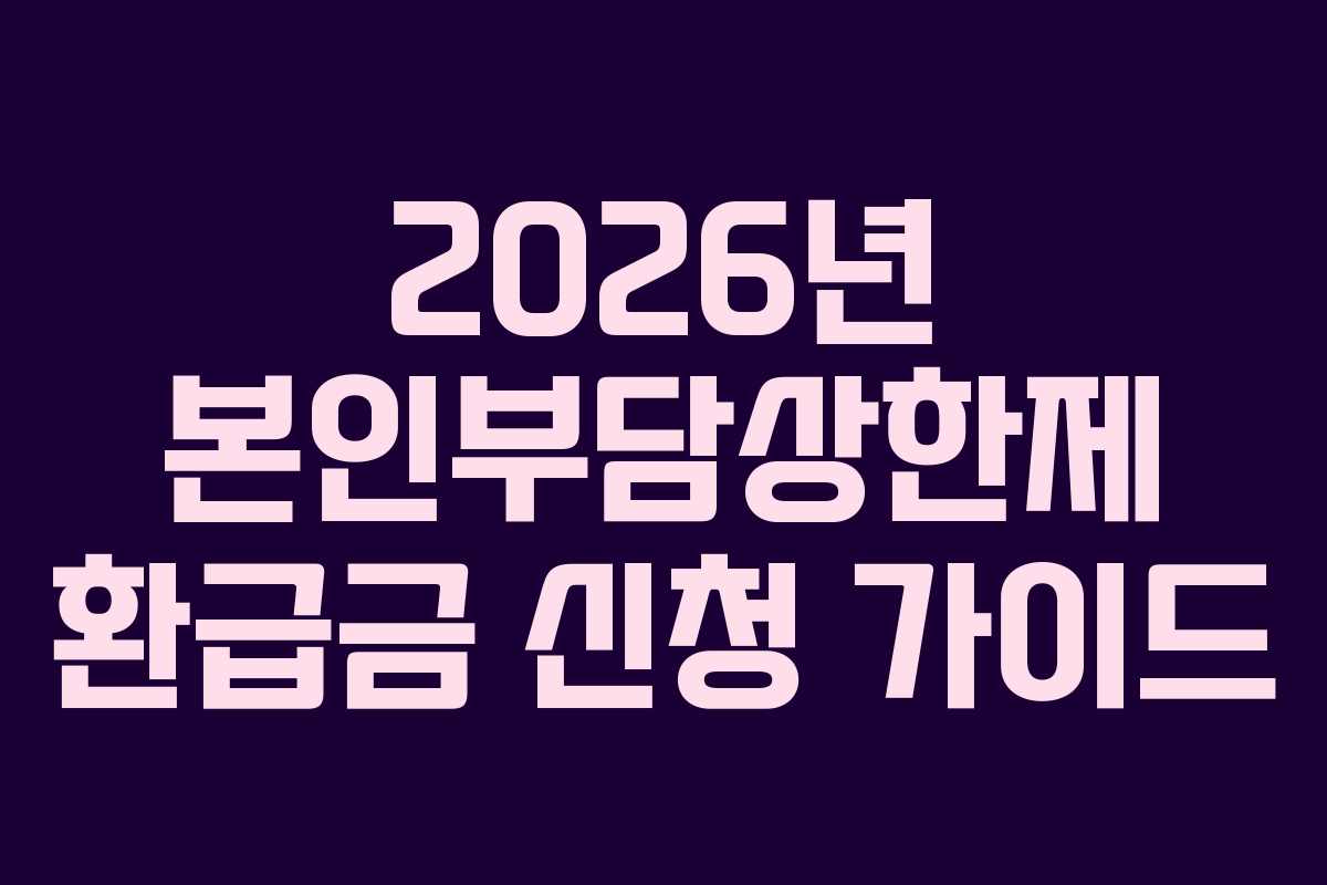 2026년 본인부담상한제 환급금 신청 가이드