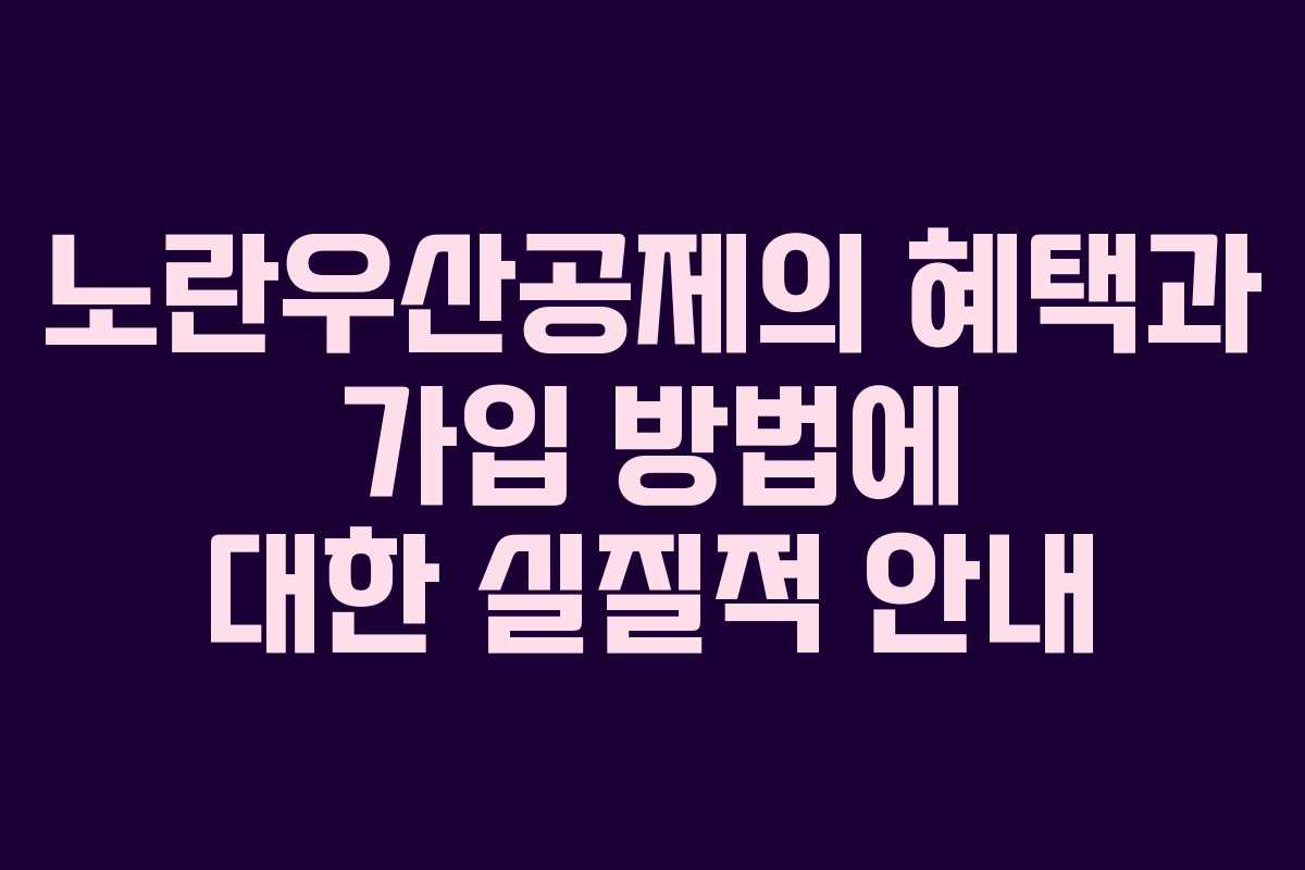 노란우산공제의 혜택과 가입 방법에 대한 실질적 안내 노란우산공제의 혜택과 가입 방법에 대한 실질적 안내