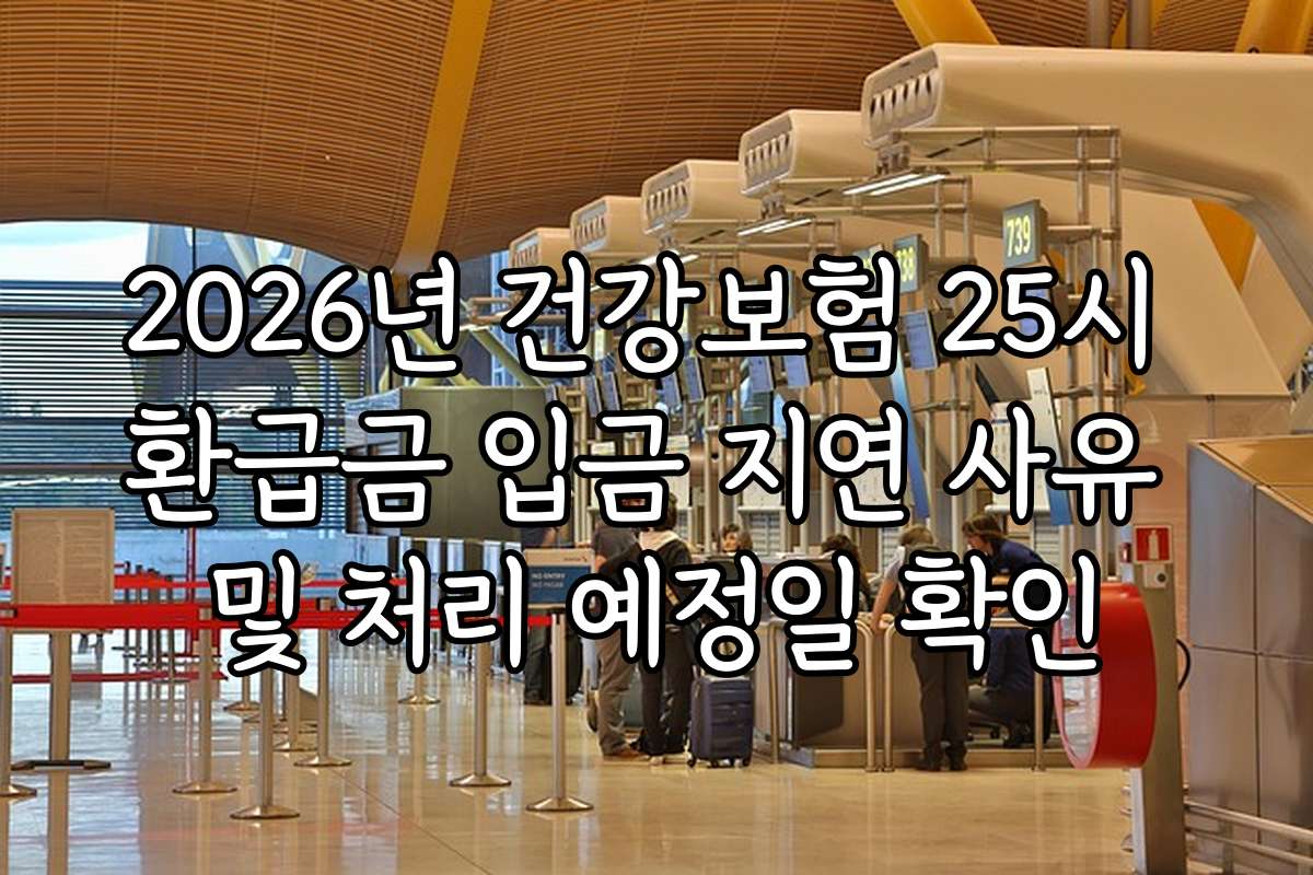 2026년 건강보험 25시 환급금 입금 지연 사유 및 처리 예정일 확인