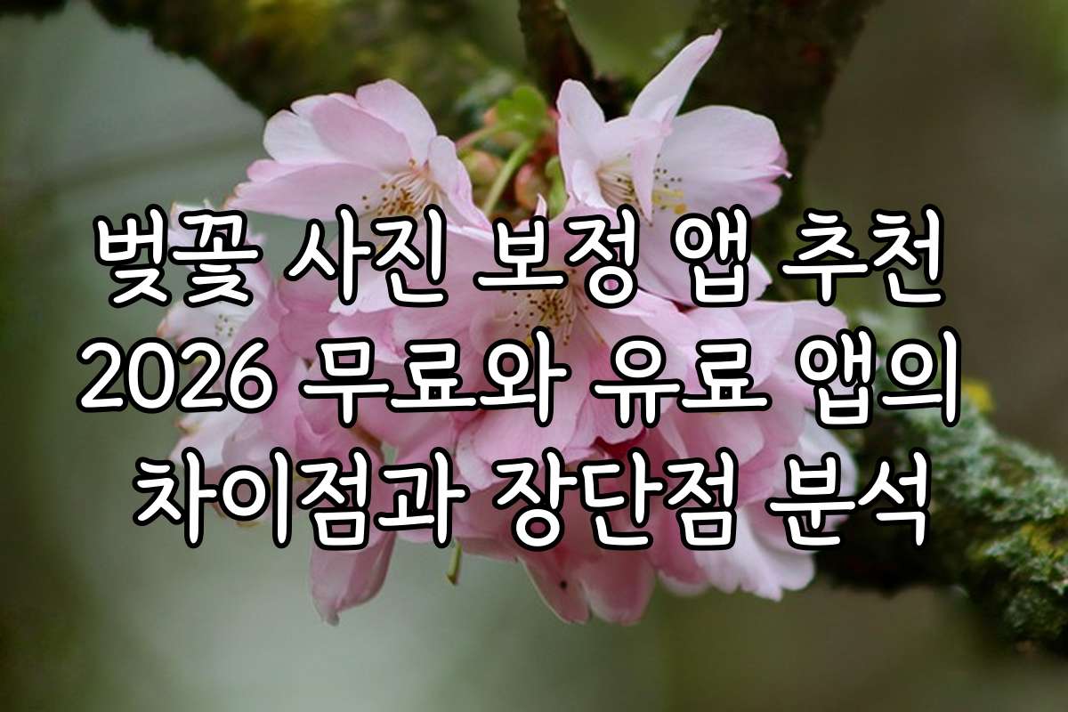 벚꽃 사진 보정 앱 추천 2026 무료와 유료 앱의 차이점과 장단점 분석