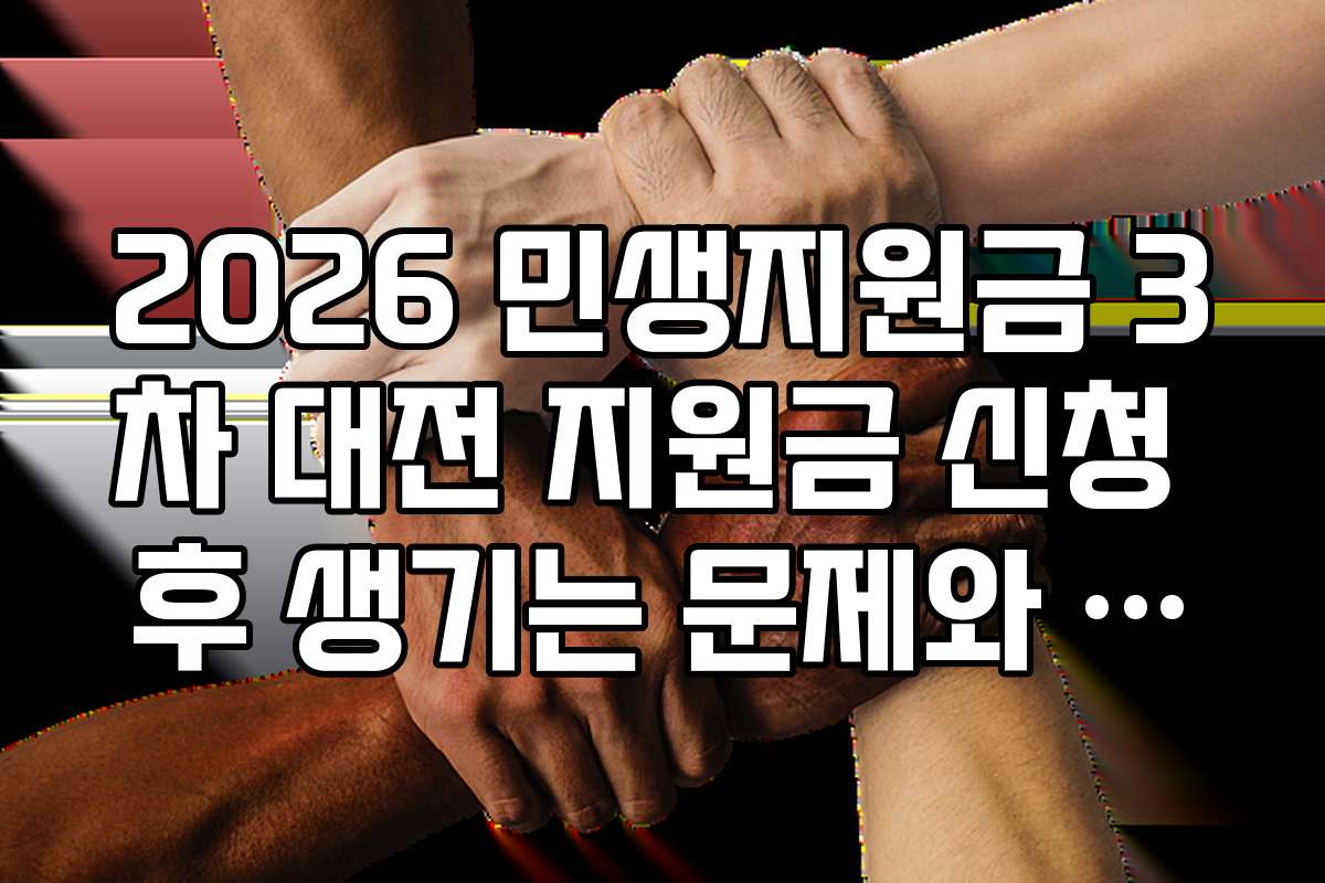 2026 민생지원금 3차 대전 지원금 신청 후 생기는 문제와 해결책