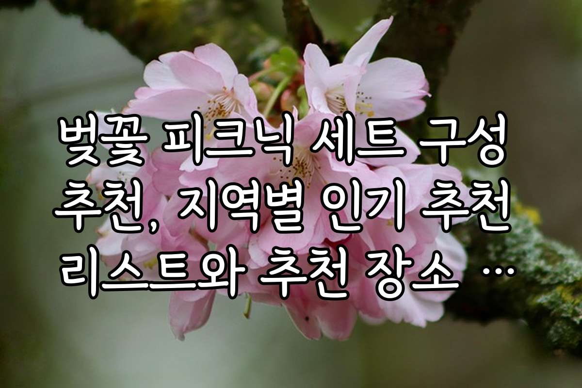 벚꽃 피크닉 세트 구성 추천, 지역별 인기 추천 리스트와 추천 장소 안내