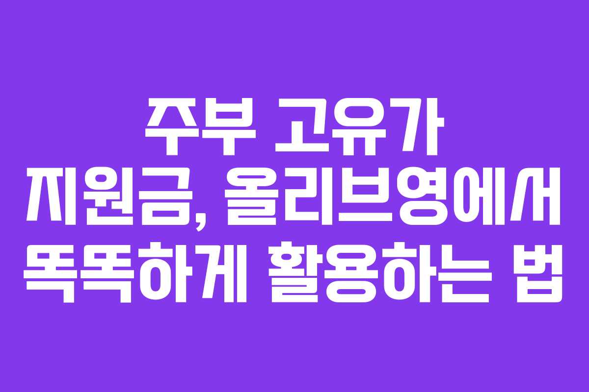 주부 고유가 지원금, 올리브영에서 똑똑하게 활용하는 법