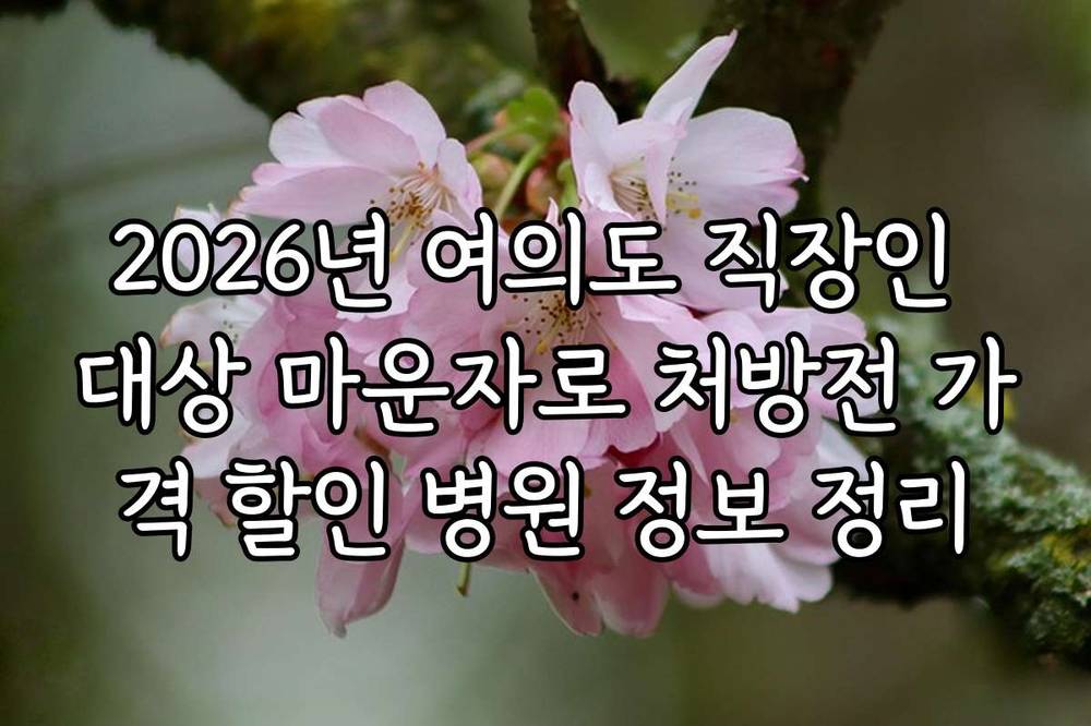 2026년 여의도 직장인 대상 마운자로 처방전 가격 할인 병원 정보 정리