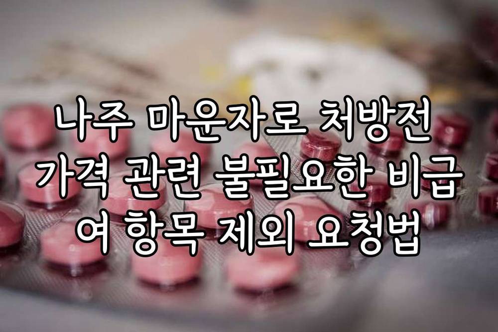 나주 마운자로 처방전 가격 관련 불필요한 비급여 항목 제외 요청법