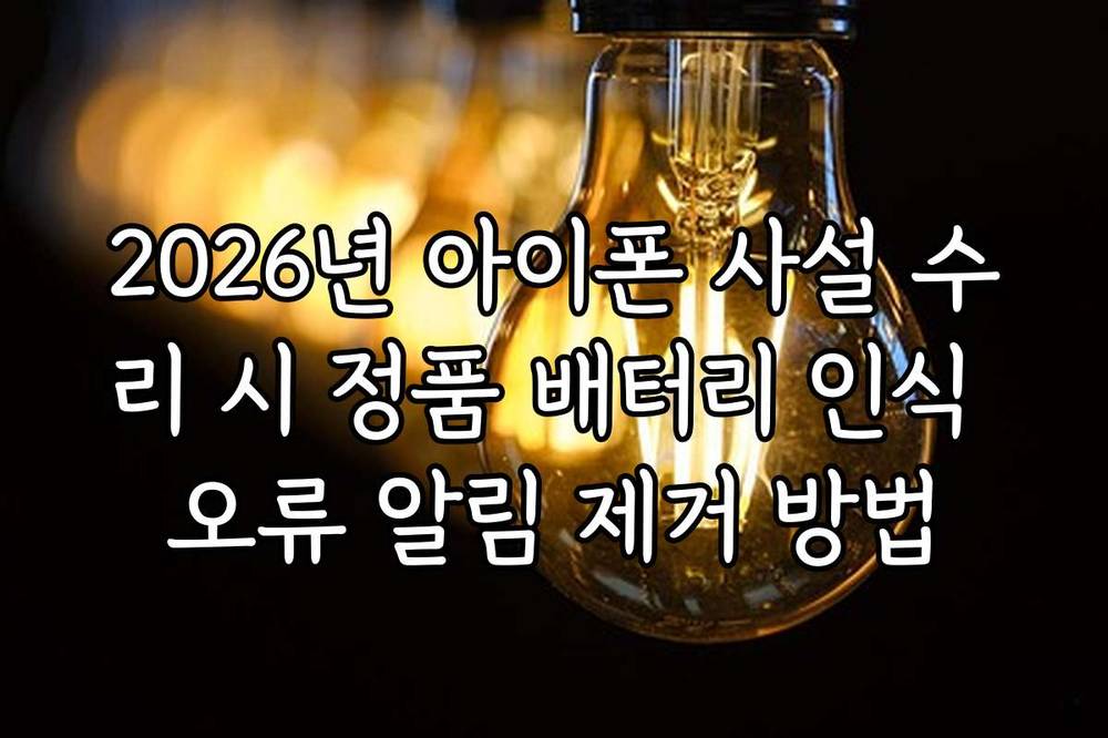2026년 아이폰 사설 수리 시 정품 배터리 인식 오류 알림 제거 방법