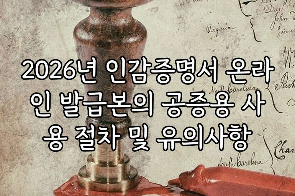 2026년 인감증명서 온라인 발급본의 공증용 사용 절차 및 유의사항