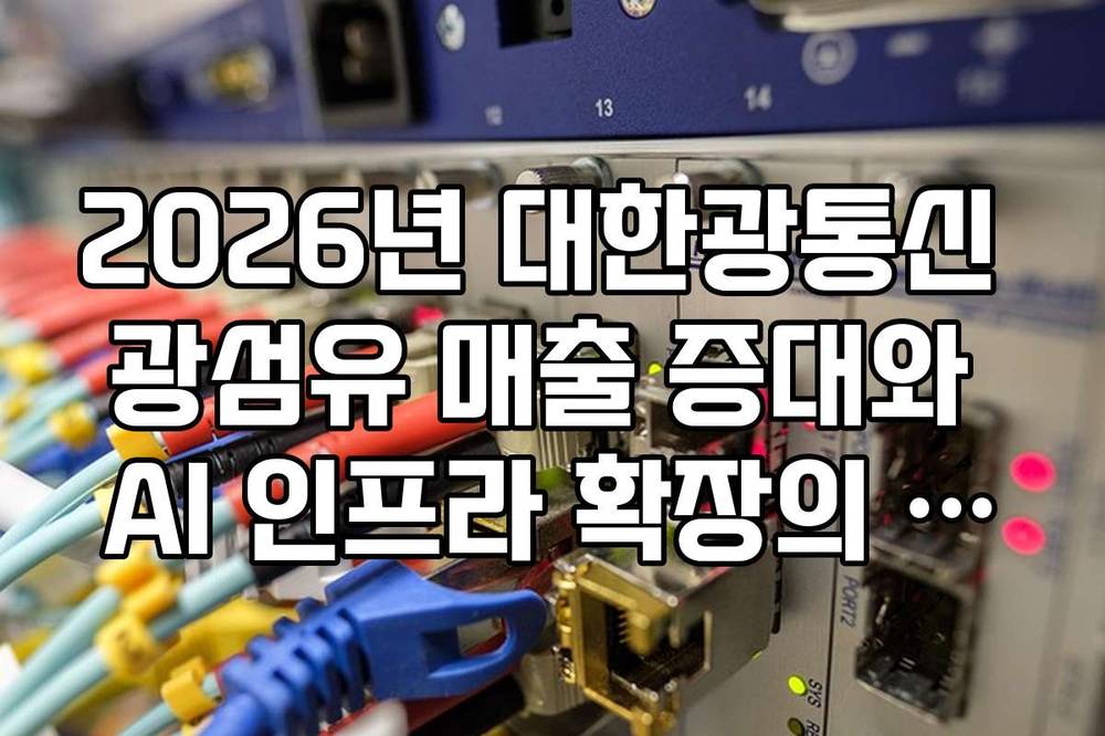 2026년 대한광통신 광섬유 매출 증대와 AI 인프라 확장의 상관관계