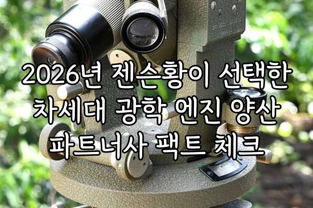 2026년 젠슨황이 선택한 차세대 광학 엔진 양산 파트너사 팩트 체크
