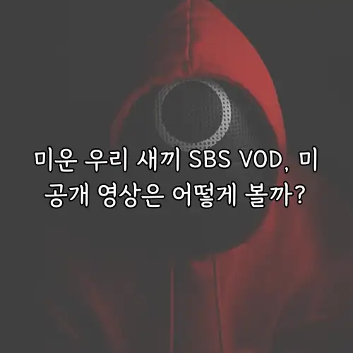 미운 우리 새끼 SBS VOD, 미공개 영상은 어떻게 볼까?