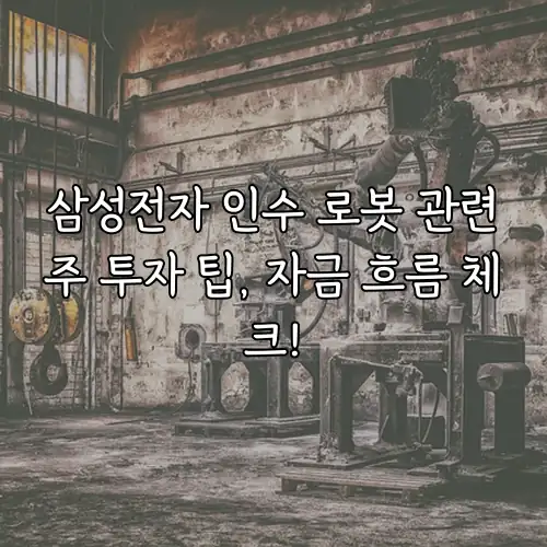삼성전자 인수 로봇 관련주 투자 팁, 자금 흐름 체크!