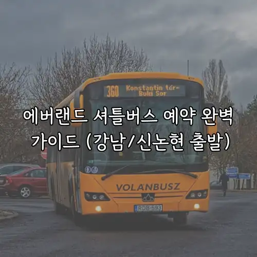 에버랜드 셔틀버스 예약 완벽 가이드 (강남/신논현 출발)