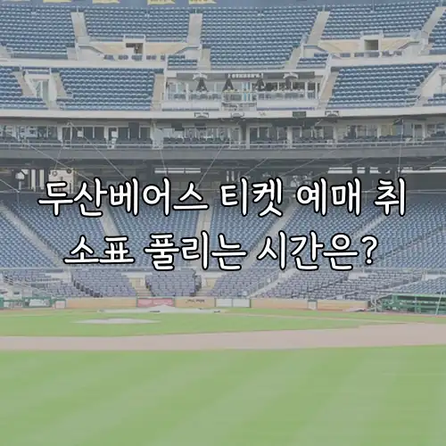 두산베어스 티켓 예매 취소표 풀리는 시간은?