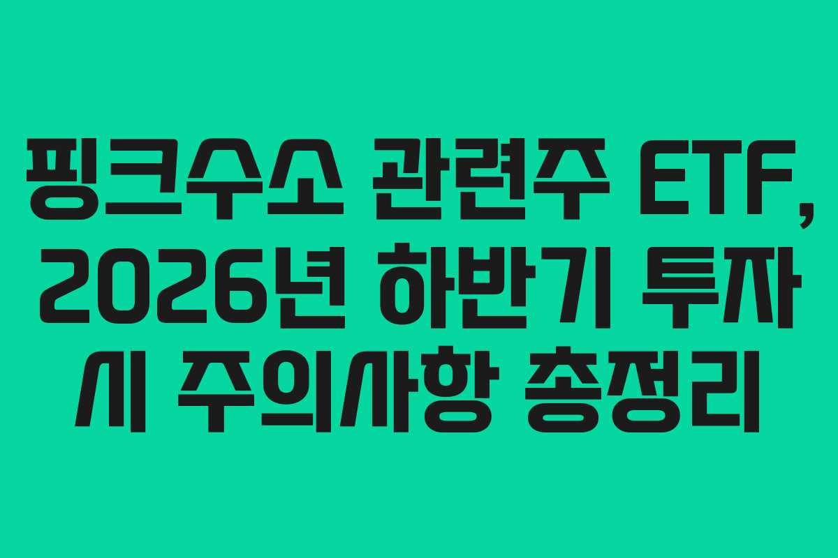 핑크수소 관련주 ETF, 2026년 하반기 투자 시 주의사항 총정리 핑크수소 관련주 ETF, 2026년 하반기 투자 시 주의사항 총정리