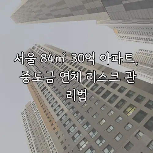 서울 84㎡ 30억 아파트, 중도금 연체 리스크 관리법